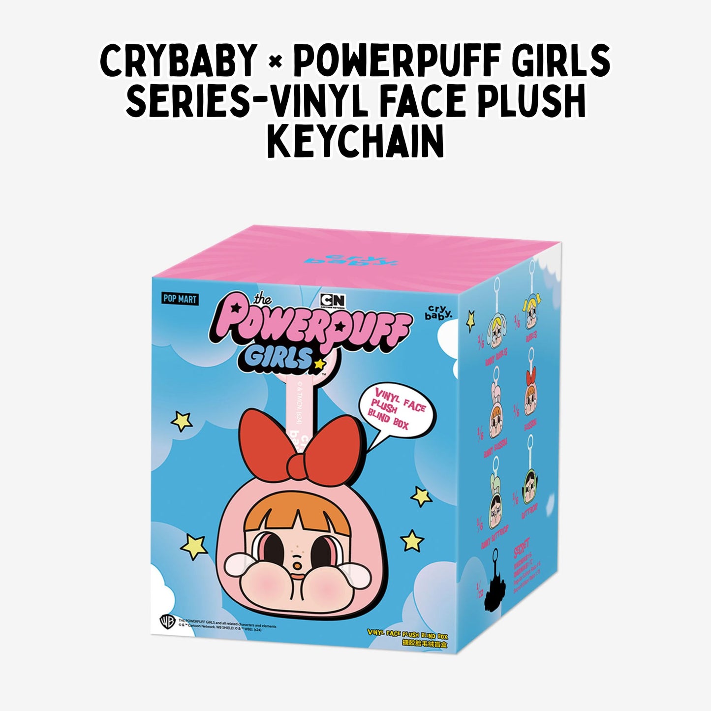 POP MART CRYBABY × Powerpuff Girls Series-Vinyl Face Plush Keychain (Sealed Foil Bag, NO BOX)