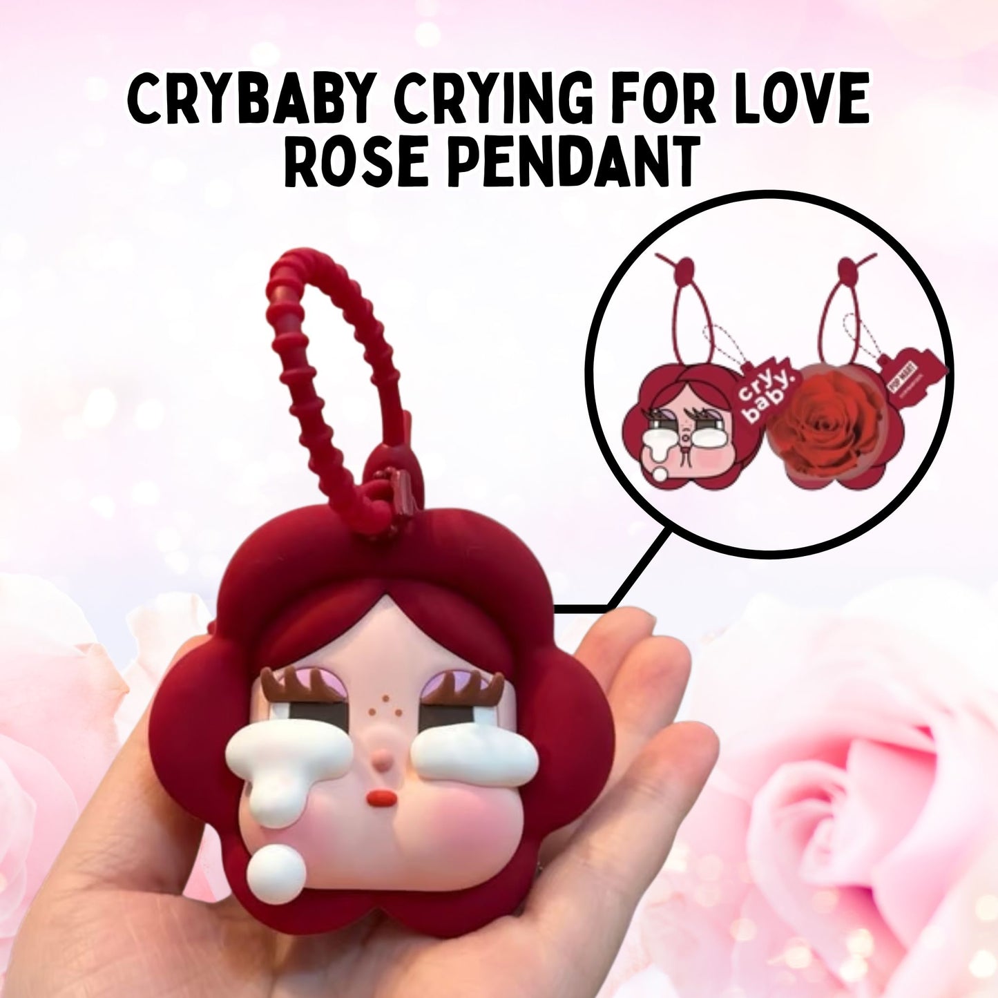 Pop Mart Crybaby Crying For Love Rose Pendant